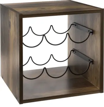 Mbajtëse vere 5five Wooden Rack Cabinet, për 6 shishe, 31x31cm, kafe