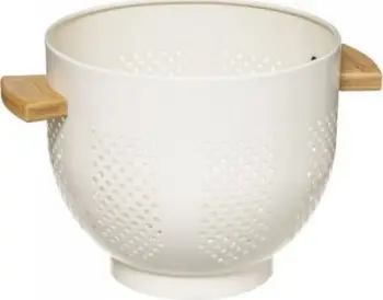 Kulluese metalike Hahn, 20cm, dorezë druri, e bardhë