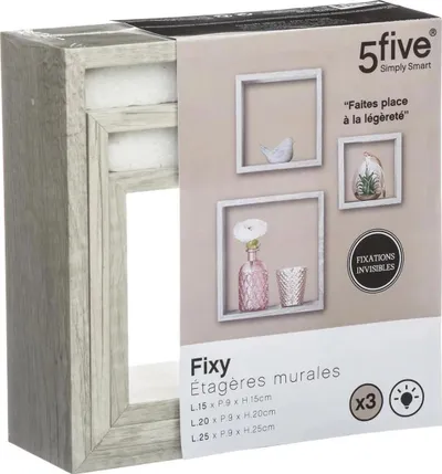 Rafte varëse muri 5five, set 3 copë, MDF, gri - 2