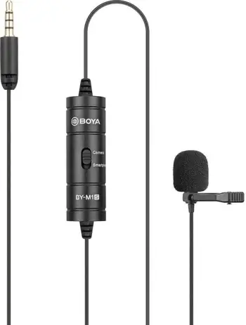 Mikrofon lavalier BOYA BY-M1S, kondensator, omnidireksional, 6m kabllo, i zi