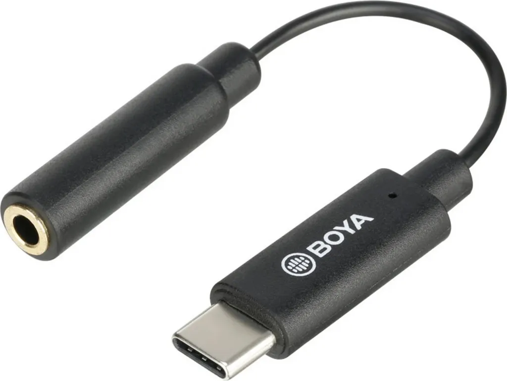 Adapter BOYA 3.5mm femër TRS në mashkull USB-C, ngjyrë e zezë - 2