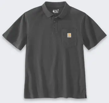 Bluzë polo Carhartt Midweight Loose Fit, xhep në gjoks, për meshkuj, gri
