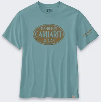 Bluzë Carhartt Hamilton Graphic, pambuk poliester, relaxed fit, blu veror