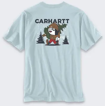 Bluzë Carhartt Pocket Outdoor Graphic, pambuk i trashë, grafika Hammy Outdoor, blu e çelët