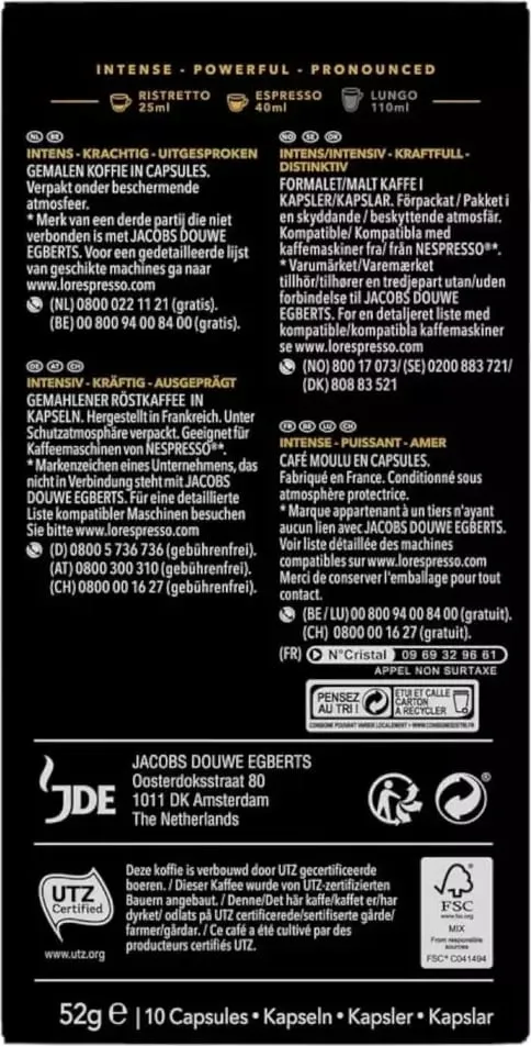 Kapsula Kafeje L'OR Espresso Onyx, 10 copë - 3