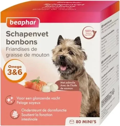 Shpërblime me salmon Beaphar, për qen, 80 copë - 1
