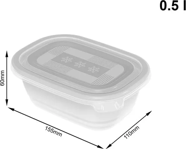 Enë ngrirëse Rotho Freeze, 4x500ml, Transparente - 2