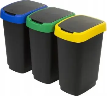 Set koshash mbeturinash Rotho TWIST, 3x25L, kapak anues, shumëngjyrësh