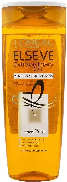 Shampo për flokë L'Oreal Paris Elseve, Extraordinary Coconut Oil, 400 ml