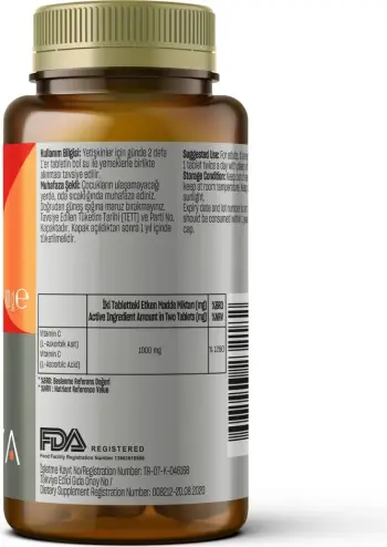 Suplemente Talya Herbal Vitamin C 1000 mg, 60 tableta, 60g
