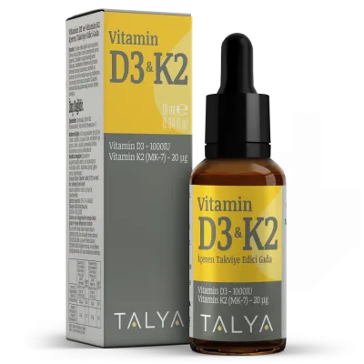 Suplemente TALYA Herbal Vitamin D3 K2 Liquid Drops, 10ml - 1