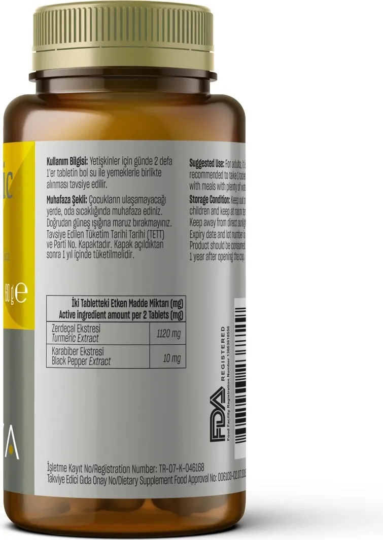 Suplemente TALYA Herbal Turmeric Curcumin, 1120 mg, 60 kapsula - 2