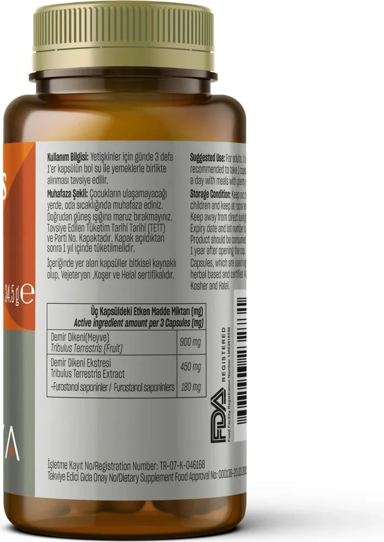 Suplemente TALYA Herbal Tribulus Terrestris, 1350mg, 60 kapsula - 2