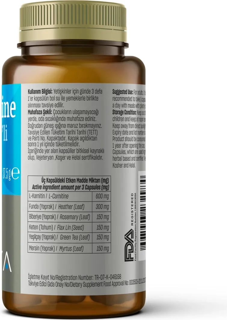 Suplemente TALYA Herbal L-Carnitine Complex, 60 kapsula - 2