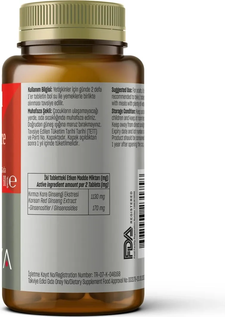 Suplemente TALYA Herbal Korean Red Ginseng Extract 1130 mg, 60 kapsula - 2