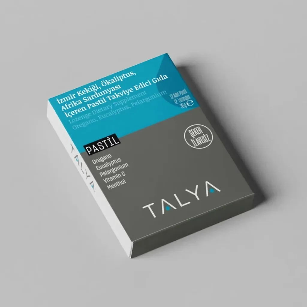 TALYA Herbal Lozenges w/ Oregano, Eucalyptus, Pelargonium, Vit C, 12 pastile - 3
