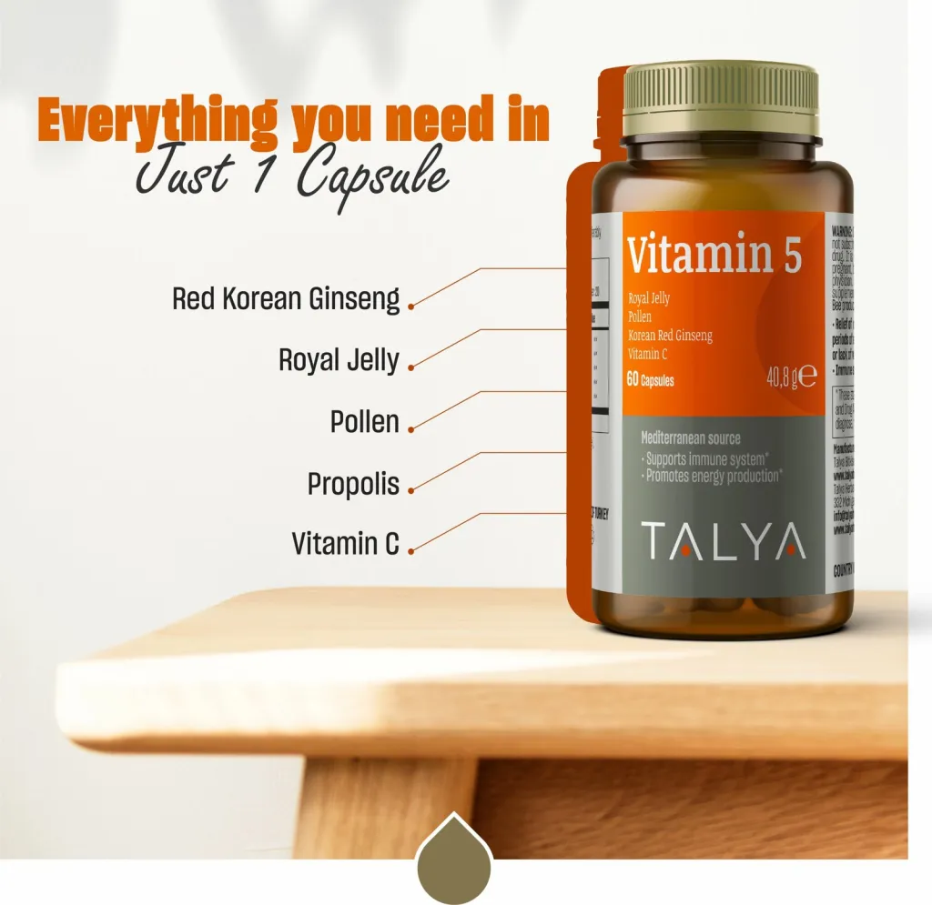 TALYA Herbal Vitamin 5 Immune Support, 60 kapsula - 3