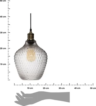 Llambë varëse Atmosphera Omaha, xham i tymosur, transparente, gri - 3