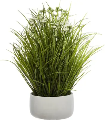 Bimë artificiale dekorative Atmosphera, me lule, 46 cm, në vazo të bardhë