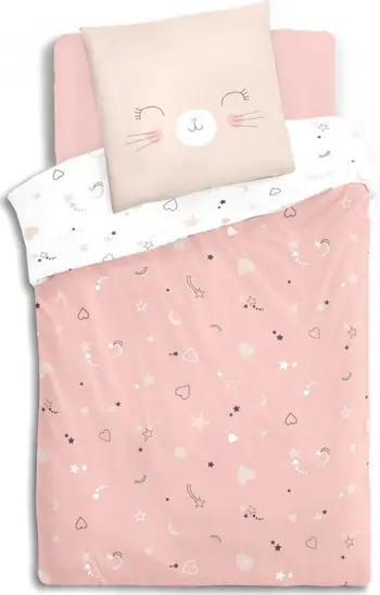 Set çarçafësh Atmosphera Kitty, 140x200 cm, pambuk 100%, rozë