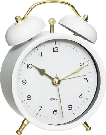 Ora tavoline Atmosphera Bedroom Clock With Alarm, me alarm, retro, e bardhë mat
