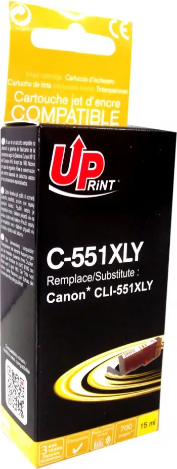 Ngjyrë për printer UPrint C-551XLY / CLI551Y XL, e verdhë