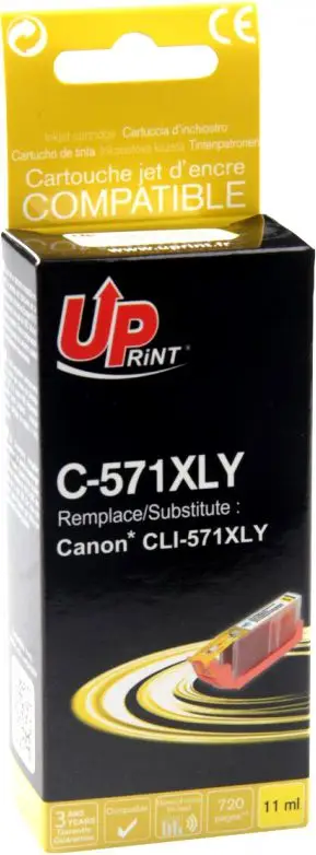 Ngjyrë printeri UPrint C-571XLY / CLI571Y XL, e verdhë