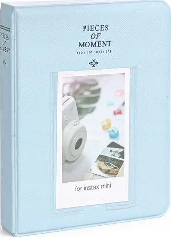 Album foto LoveInstant, 64 foto, për Fujifilm Instax Mini, pastel blu