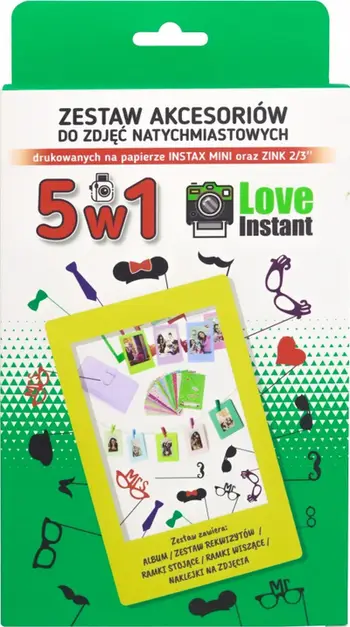 Set aksesorësh LoveInstant 5 në 1 për Fujifilm Instax, album 96 foto, korniza, shumëngjyrësh