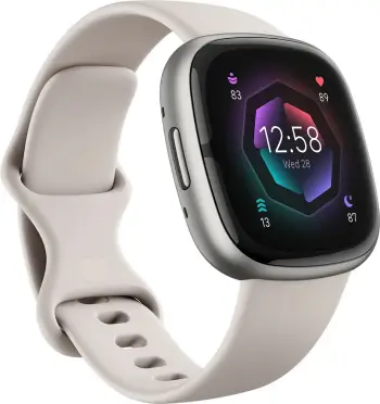Orë FitBit Sense 2, e bardhë/platinum