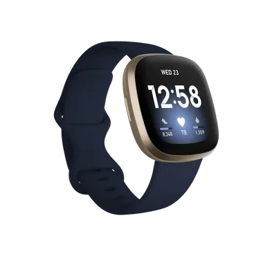 Orë e mençur FitBit Versa 3, kaltër e mbyllur/artë e lehtë - 1