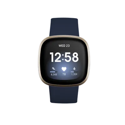 Orë e mençur FitBit Versa 3, kaltër e mbyllur/artë e lehtë - 4