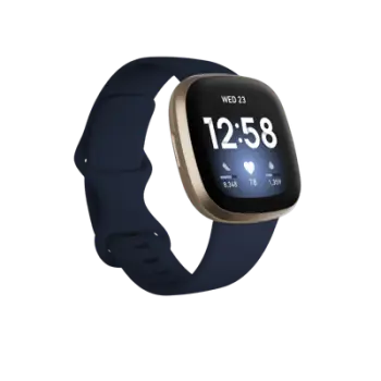 Orë e mençur FitBit Versa 3, kaltër e mbyllur/artë e lehtë