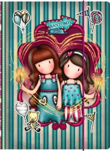 Dosje me elastik Santoro Gorjuss Fairground, A4, burgundy