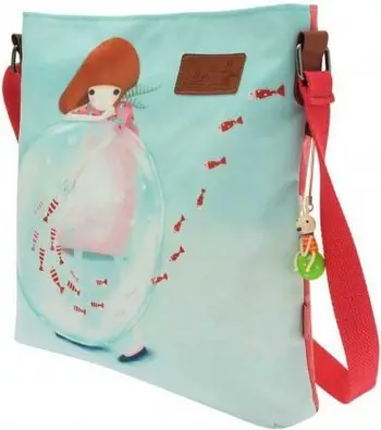 Çantë crossbody Santoro Little Fishes, me print, shumëngjyrëshe