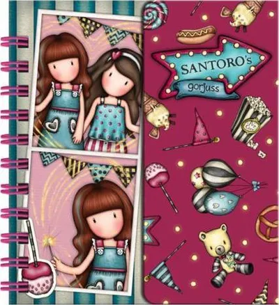 Fletore Santoro Vocabulary Learning Fireworks, me spirale, format i vogël, burgundy - 1
