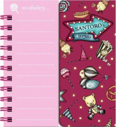 Fletore Santoro Vocabulary Learning Fireworks, me spirale, format i vogël, burgundy - 2