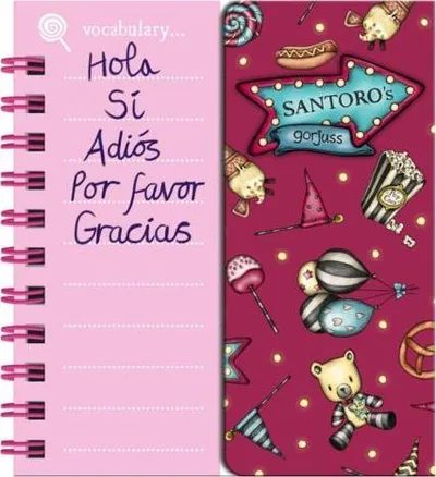 Fletore Santoro Vocabulary Learning Fireworks, me spirale, format i vogël, burgundy - 4