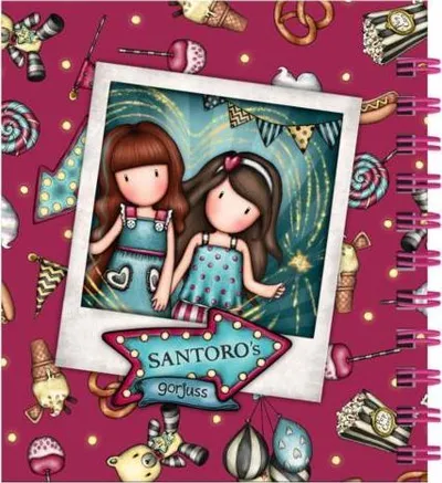 Fletore Santoro Vocabulary Learning Fireworks, me spirale, format i vogël, burgundy - 7