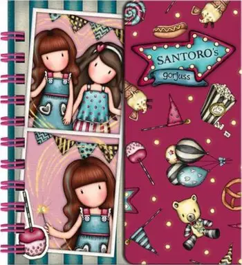 Fletore Santoro Vocabulary Learning Fireworks, me spirale, format i vogël, burgundy