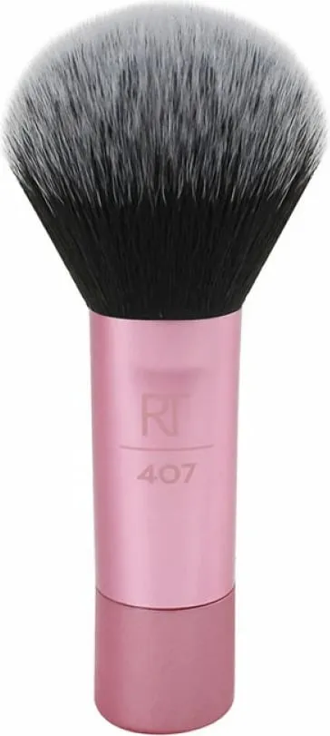Furçë make up Real Techniques Mini Multitask, sintetike, dorezë metalike rozë - 1