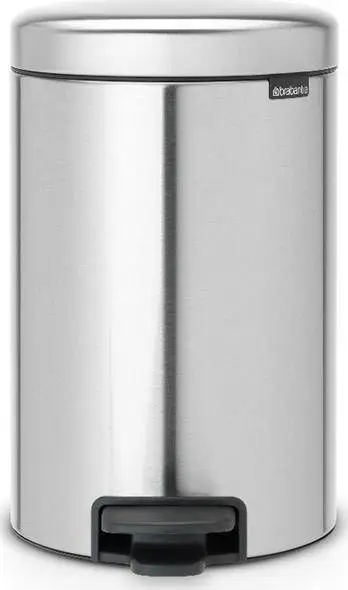 Kosh mbeturinash me pedal Brabantia 112041 12L, metal, argjendtë