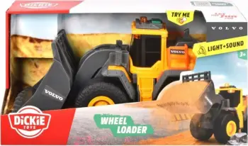 Lodër ekskavator Dickie Toys Volvo Wheel Loader, 23cm, dritë dhe zë, shumëngjyrëshe