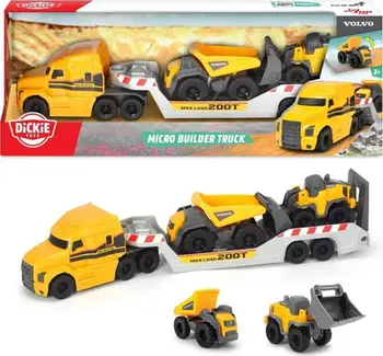 Set lodrash ndërtimi Dickie Volvo Micro Builder, kamion transportues 32cm