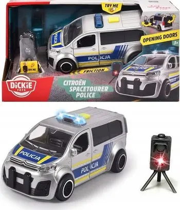 Lodër makinë policie Dickie SOS Vehicle Citroen, 15 cm, drita dhe tinguj, shumëngjyrëshe
