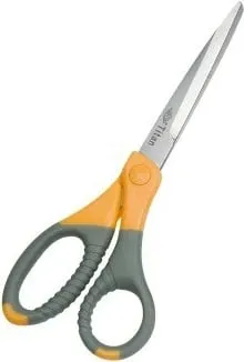 Gërshërë WEDO 9857, dorezë ergonomike, titanium, gri/verdhe - 1