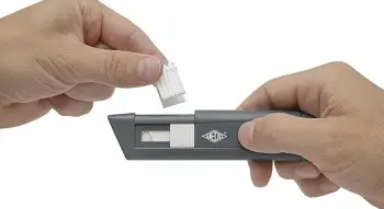 Prerëse sigurie WEDO CERA Safeline Safety Cutter Compact, teh qeramik 19mm, trup plastik, antracit e bardhë