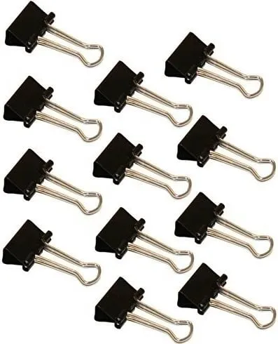 Kapëse letre WEDO foldback 19mm, 12 copë, e zezë - 1