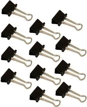 Kapëse letre WEDO foldback 19mm, 12 copë, e zezë