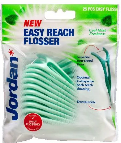 Fije dhëmbësh dentare Jordan 2 në 1 Flosser Easy Reach, 25 copë - 1